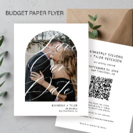 Budget Modernes Foto QR CODE Hochzeit speichern Si Flyer