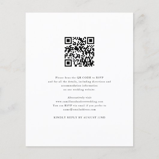 Budget Modernes Foto QR Code Hochzeitseinladung (Rückseite)