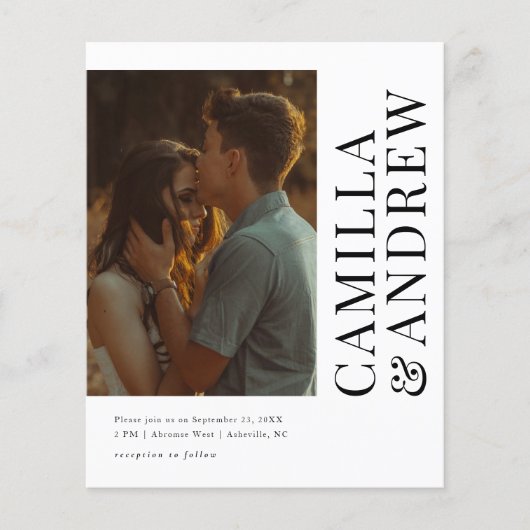 Budget Modernes Foto QR Code Hochzeitseinladung (Vorderseite)