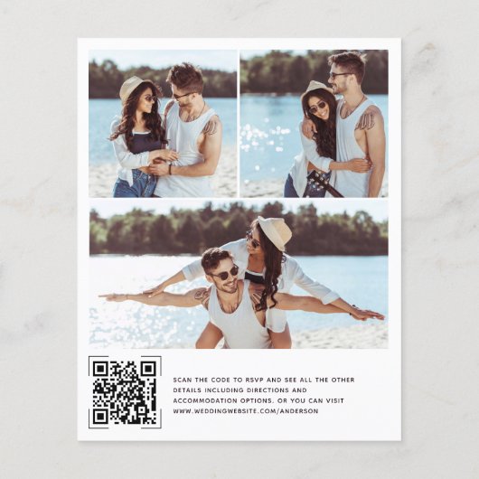 Budget Modernes Foto QR Code Hochzeitsempfehlung (Rückseite)