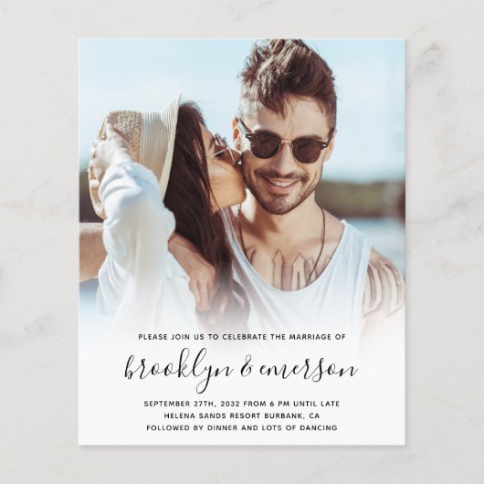 Budget Modernes Foto QR Code Hochzeitsempfehlung (Vorderseite)