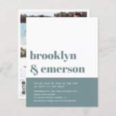 Budget Modernes Foto QR Code Hochzeitsempfehlung (Vorne/Hinten)