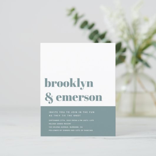 Budget Modernes Foto QR Code Hochzeitsempfehlung (Stehend Vorderseite)