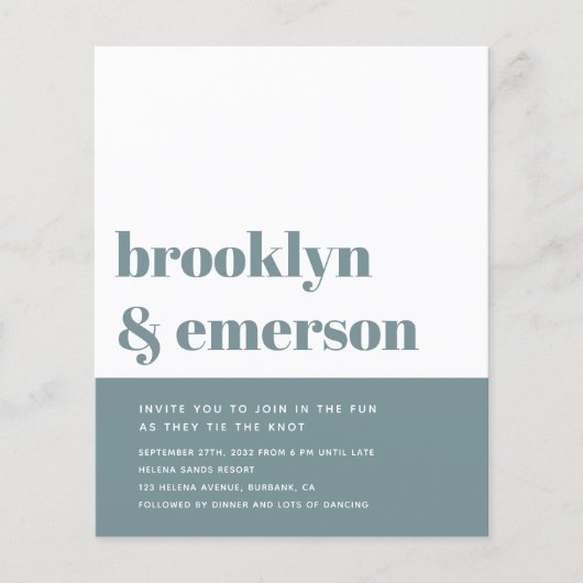 Budget Modernes Foto QR Code Hochzeitsempfehlung (Vorderseite)