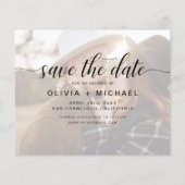 Budget Modernes Foto Save the Date handschriftlich Flyer (Hinten)