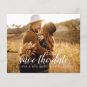 Budget Modernes Foto Save the Date handschriftlich Flyer (Vorne)