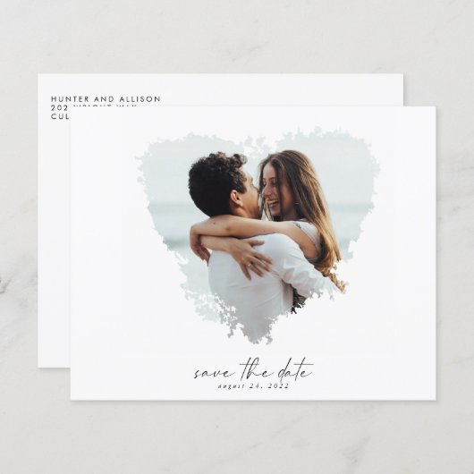 Budget Modernes Foto Save the Date PostCard Flyer (Vorne/Hinten)