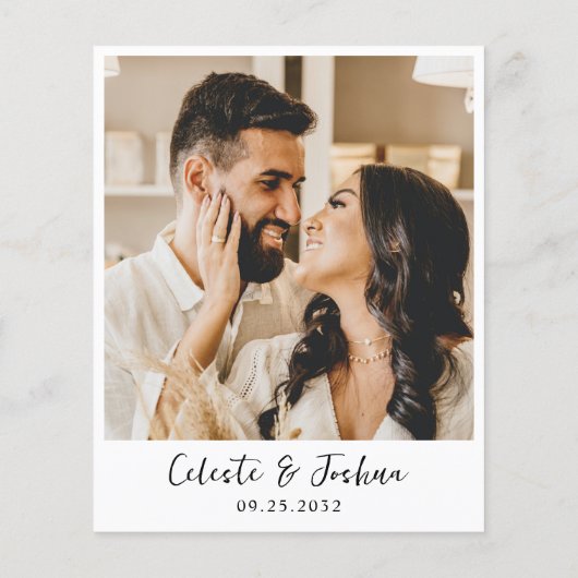 Budget Modernes Foto Script Name QR Code Hochzeit (Rückseite)