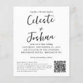 Budget Modernes Foto Script Name QR Code Hochzeit (Vorderseite)