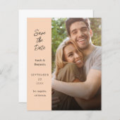 Budget Modernes Foto & Seite Save the Date - Peach (Vorne/Hinten)