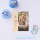 Budget Modernes Foto & Seite Save the Date - Peach (Einzeln)