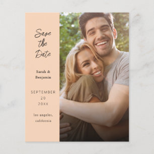 Budget Modernes Foto & Seite Save the Date - Peach