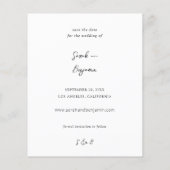 Budget Modernes Foto & Seite Save the Date - weiß (Hinten)