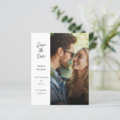 Budget Modernes Foto & Seite Save the Date - weiß (Stehend Vorderseite)