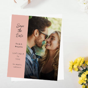 Budget Modernes Foto & Side Save the Date - Rose