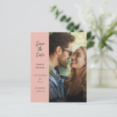 Budget Modernes Foto & Side Save the Date - Rose (Stehend Vorderseite)