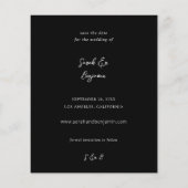 Budget Modernes Foto & Side Save the Date - Schwar (Rückseite)