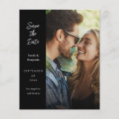 Budget Modernes Foto & Side Save the Date - Schwar (Vorderseite)