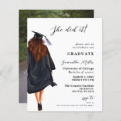 Budget Modernes Foto Sie tat es Abschluss einladen (Vorne/Hinten)