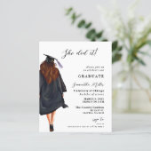 Budget Modernes Foto Sie tat es Abschluss einladen (Stehend Vorderseite)