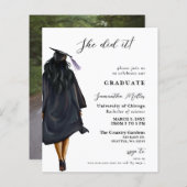 Budget Modernes Foto Sie tat es Abschluss einladen (Vorne/Hinten)