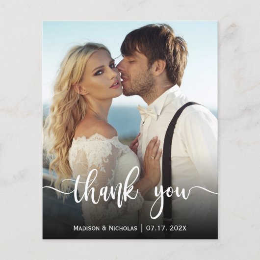 Budget Modernes Foto Skript Hochzeit Vielen Dank F Flyer (Vorne)