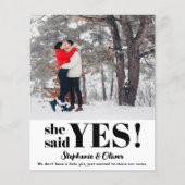 Budget Modernes Foto Verlobung Ankündigungskarte (Vorderseite)