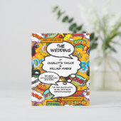 Budget Modernes Fun Comic Hochzeit Einladung (Stehend Vorderseite)