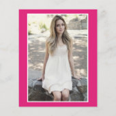 Budget Modernes Hot Pink Foto Sweet 16 Einladung (Rückseite)