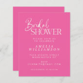 Budget Modernes Hot Pink Script Brautparty laden e (Vorne/Hinten)