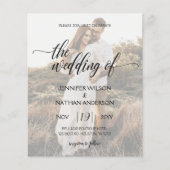 Budget Modernes kalligrafisches Foto Hochzeitseinl (Vorderseite)