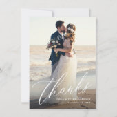 Budget Modernes kalligrafisches Skript Hochzeitssk Dankeskarte (Vorderseite)