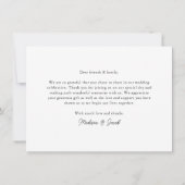 Budget Modernes kalligrafisches Skript Hochzeitssk Dankeskarte (Rückseite)