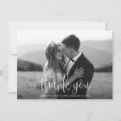 Budget Modernes kalligrafisches Skript Hochzeitssk Dankeskarte (Vorderseite)