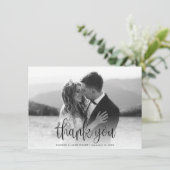 Budget Modernes kalligrafisches Skript Hochzeitssk Dankeskarte (Stehend Vorderseite)