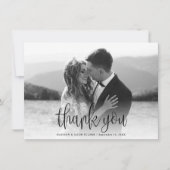 Budget Modernes kalligrafisches Skript Hochzeitssk Dankeskarte (Vorderseite)