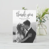 Budget Modernes kalligrafisches Skript Hochzeitssk Dankeskarte (Stehend Vorderseite)