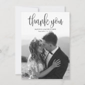 Budget Modernes kalligrafisches Skript Hochzeitssk Dankeskarte (Vorderseite)