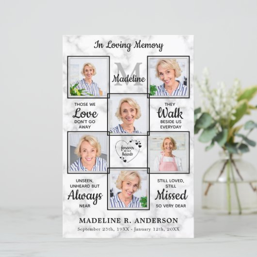 Budget Modernes Marble Memorial Beerdigung Program (Stehend Vorderseite)