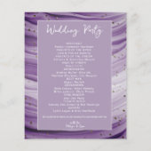 Budget Modernes Mauve Lila Wedding Programm (Rückseite)