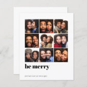 Budget Modernes Minimal 9 Square Holiday Foto (Vorne/Hinten)