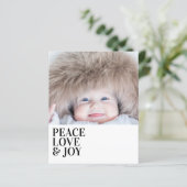 Budget Modernes Minimal Peace Liebe Joy Holiday Fo (Stehend Vorderseite)