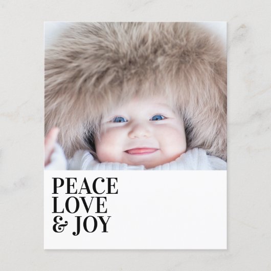 Budget Modernes Minimal Peace Liebe Joy Holiday Fo (Vorderseite)