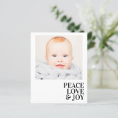 Budget Modernes Minimal Peace Liebe Joy Holiday Fo (Stehend Vorderseite)