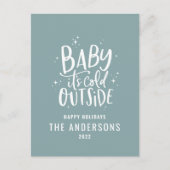 Budget Modernes, minimalblau-elegantes Skript Feiertagspostkarte (Vorderseite)