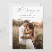 Budget Modernes Minimalistisches Boho 2 Foto Hochz Einladung (Vorderseite)