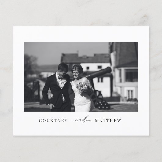 Budget Modernes Minimalistisches Foto Danke Karte (Vorne)