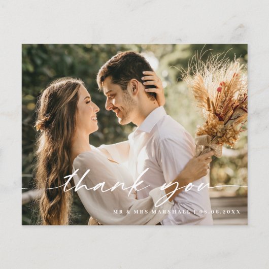 Budget Modernes Minimalistisches Foto Danke Karte (Vorne)