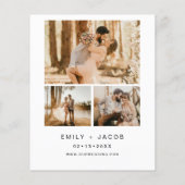 Budget Modernes Minimalistisches White Wedding Fot (Rückseite)