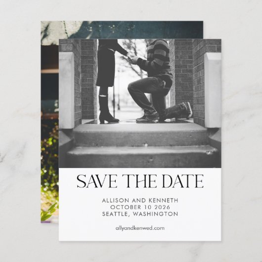 Budget Modernes Minimalistisches Zwei-Foto-Einfach (Vorne/Hinten)